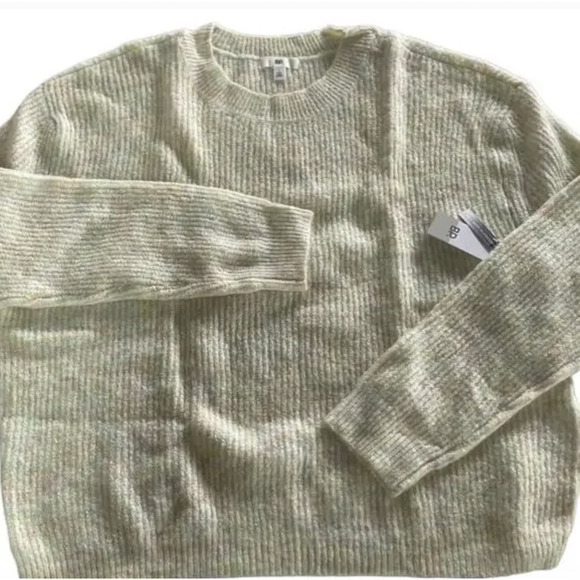 BP. Sweater Womens Large Yellow Pullover Crewneck Soft Knit Wool Blend Cozy - Picture 2 of 10